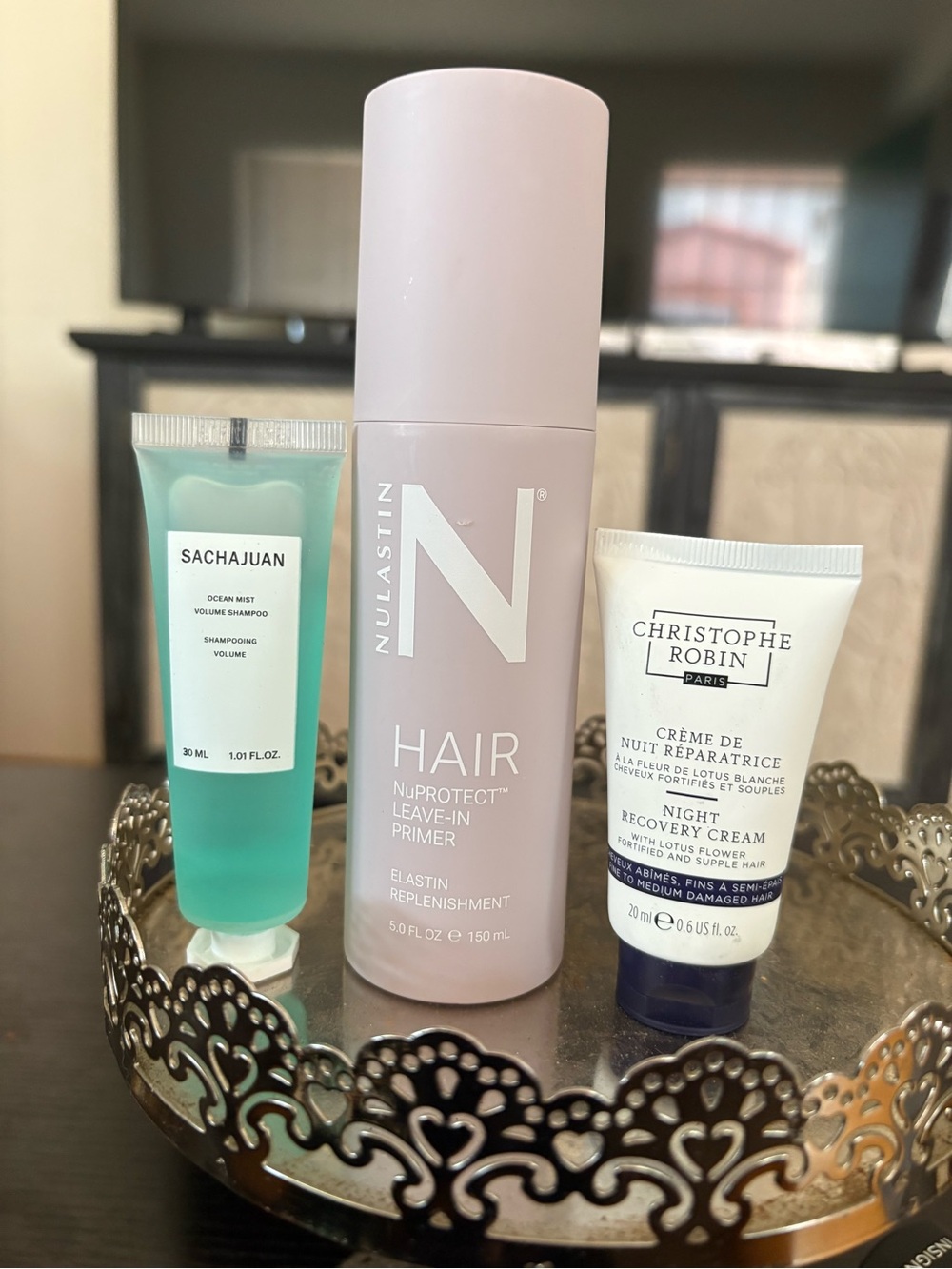 Nulastin NuProtect Leave-In Primer, Christophe Robin and Sachajuan Hair Bundle